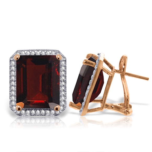 Galaxy Gold Products Jewelry - CLIPS EARRING WITH NATURAL DIAMONDS & GARNETS